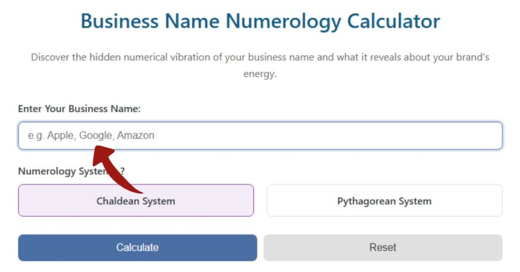 Business Name Numerology Calculator